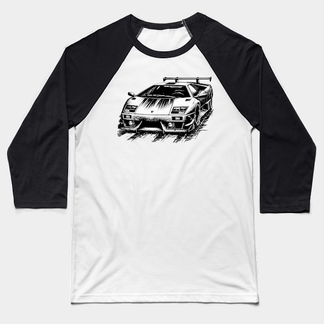 Lamborghini Diablo Baseball T-Shirt by Vehicles-Art